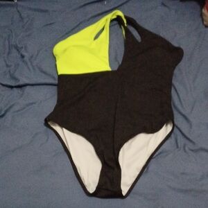 NEW SHEIN Women's Plus Size One-Piece in Black and Neon Yellow Size 2XL